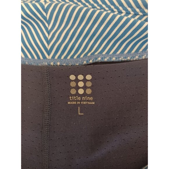 Title Nine Skort Skirt Womens Sz L Blue Striped Buttah Golf Tennis Pickleball - Picture 6 of 9